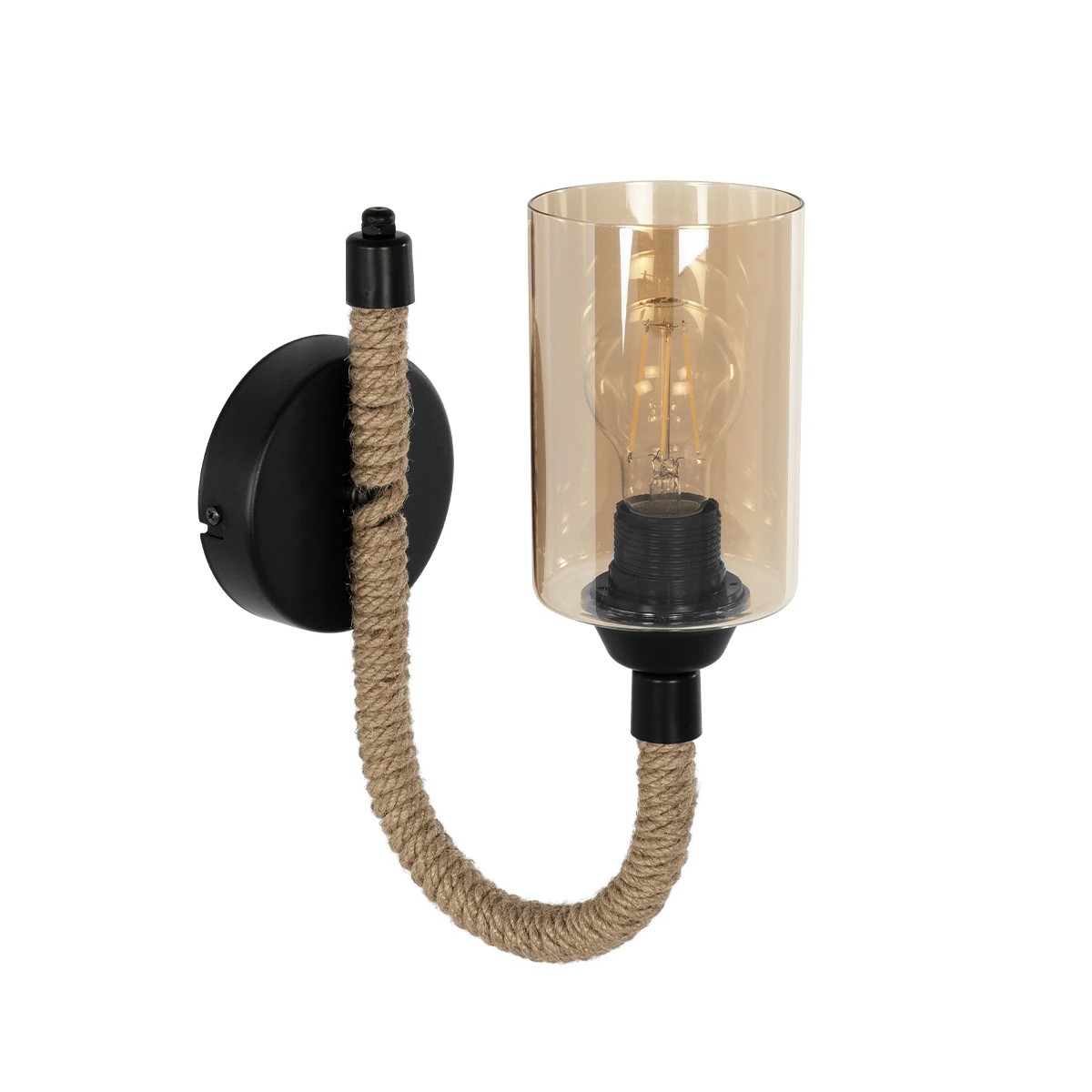 RIFT Vintage Φωτιστικό Τοίχου - Απλίκα με Ντουί 1 x E27 AC 220-240V IP20 - Μαύρο & Μπεζ - Μ12 x Π24 x Υ31cm