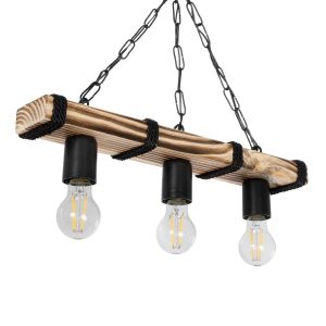 GLISTER Vintage Κρεμαστό Φωτιστικό Οροφής με Ντουί 3 x E27 AC 220-240V IP20 - Μπεζ & Μαύρο - Μ50 x Π9 x Υ10cm