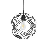 GLOWN Μοντέρνο Κρεμαστό Φωτιστικό Οροφής με Ντουί 1 x E27 AC 220-240V IP20 - Μαύρο - Μ30 x Π30 x Υ33cm