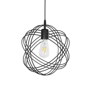 GLOWN Μοντέρνο Κρεμαστό Φωτιστικό Οροφής με Ντουί 1 x E27 AC 220-240V IP20 - Μαύρο - Μ30 x Π30 x Υ33cm