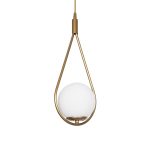 DROP Vintage Κρεμαστό Φωτιστικό Οροφής με Ντουί 1 x E27 AC 220-240V IP20 - Χρυσό & Λευκό - Μ20 x Π15 x Υ47cm