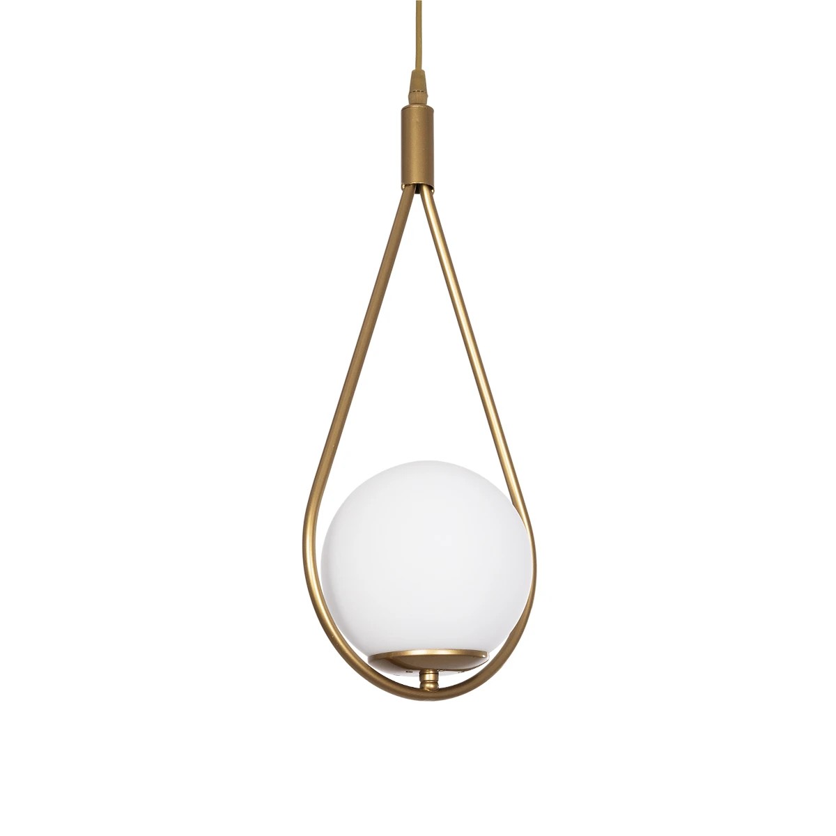 DROP Vintage Κρεμαστό Φωτιστικό Οροφής με Ντουί 1 x E27 AC 220-240V IP20 - Χρυσό & Λευκό - Μ20 x Π15 x Υ47cm