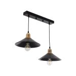 LUCANA Vintage Κρεμαστό Φωτιστικό Οροφής με Ντουί 2 x E27 AC 220-240V IP20 - Μαύρο & Χρυσό - Μ57 x Π25 x Υ26cm