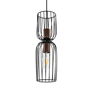 LAVERA Vintage Κρεμαστό Φωτιστικό Οροφής με Ντουί 1 x E27 AC 220-240V IP20 - Μαύρο & Μπρούτζινο - Μ14 x Π14 x Υ44cm