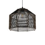 VORK Boho Κρεμαστό Φωτιστικό Οροφής με Ντουί 1 x E27 AC 220-240V IP20 - Μαύρο - M40 x Π40 x Υ36cm