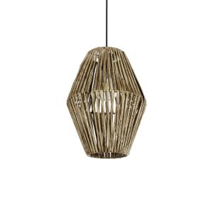 CASTILLO Boho Κρεμαστό Φωτιστικό Οροφής με Ντουί 1 x E27 AC 220-240V IP20 - Μπεζ - M26 x Π26 x Υ36cm