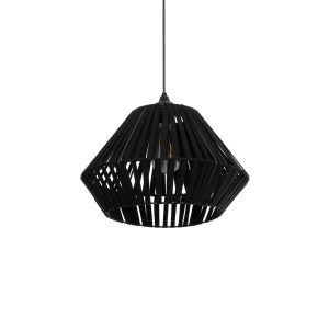 NUI Boho Κρεμαστό Φωτιστικό Οροφής με Ντουί 1 x E27 AC 220-240V IP20 - Μαύρο - M36 x Π36 x Υ27cm