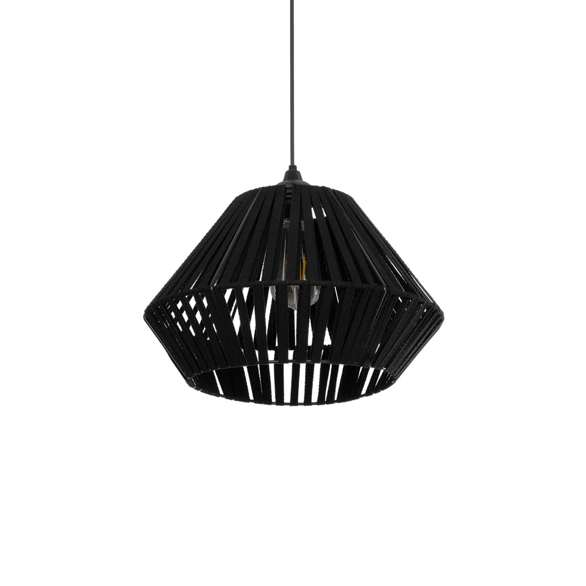 NUI Boho Κρεμαστό Φωτιστικό Οροφής με Ντουί 1 x E27 AC 220-240V IP20 - Μαύρο - M36 x Π36 x Υ27cm