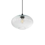 PERA Μοντέρνο Κρεμαστό Φωτιστικό Οροφής με Ντουί 1 x E27 AC 220-240V IP20 - Διάφανο - Μ30 x Π30 x Υ22cm