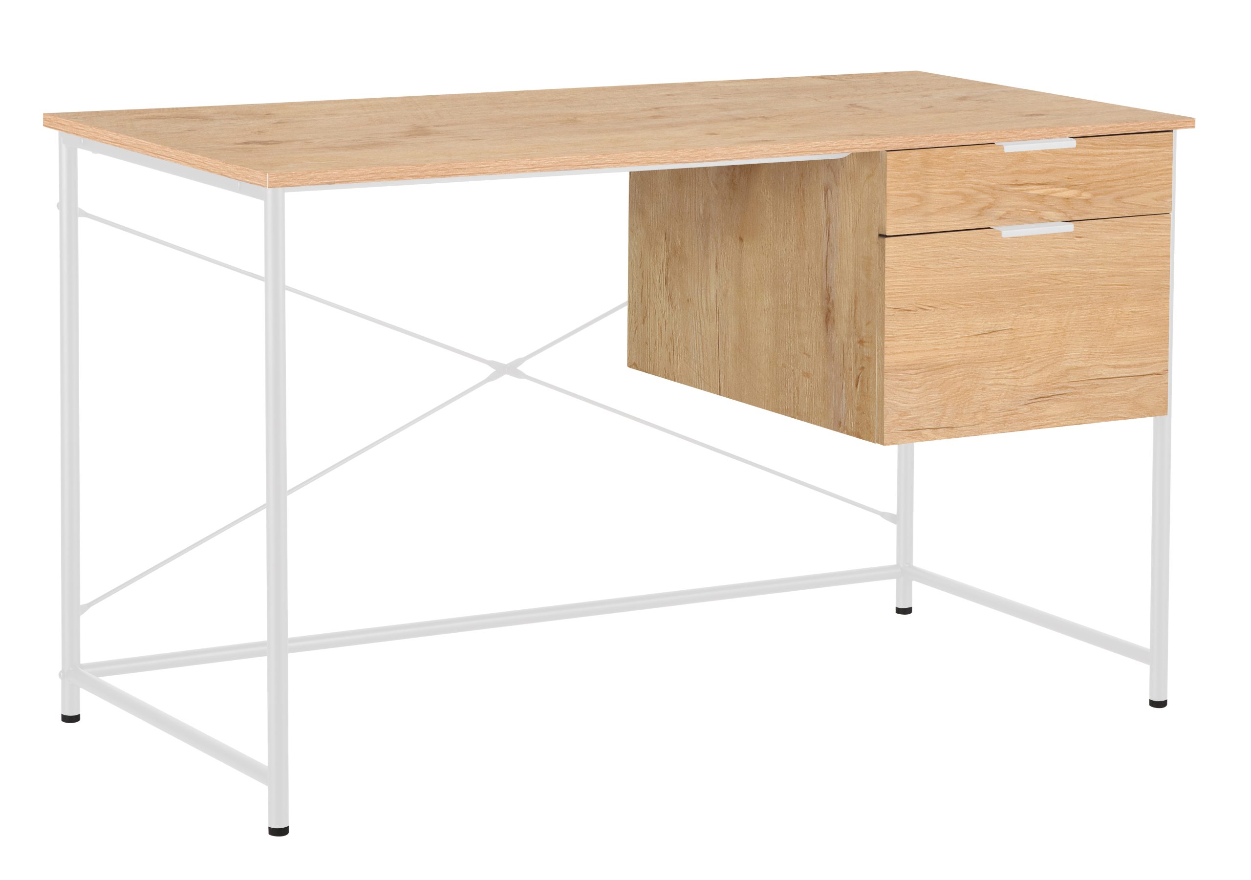 Γραφείο "Zen" με 2 συρτάρια σονόμα-λευκό 120x60x76