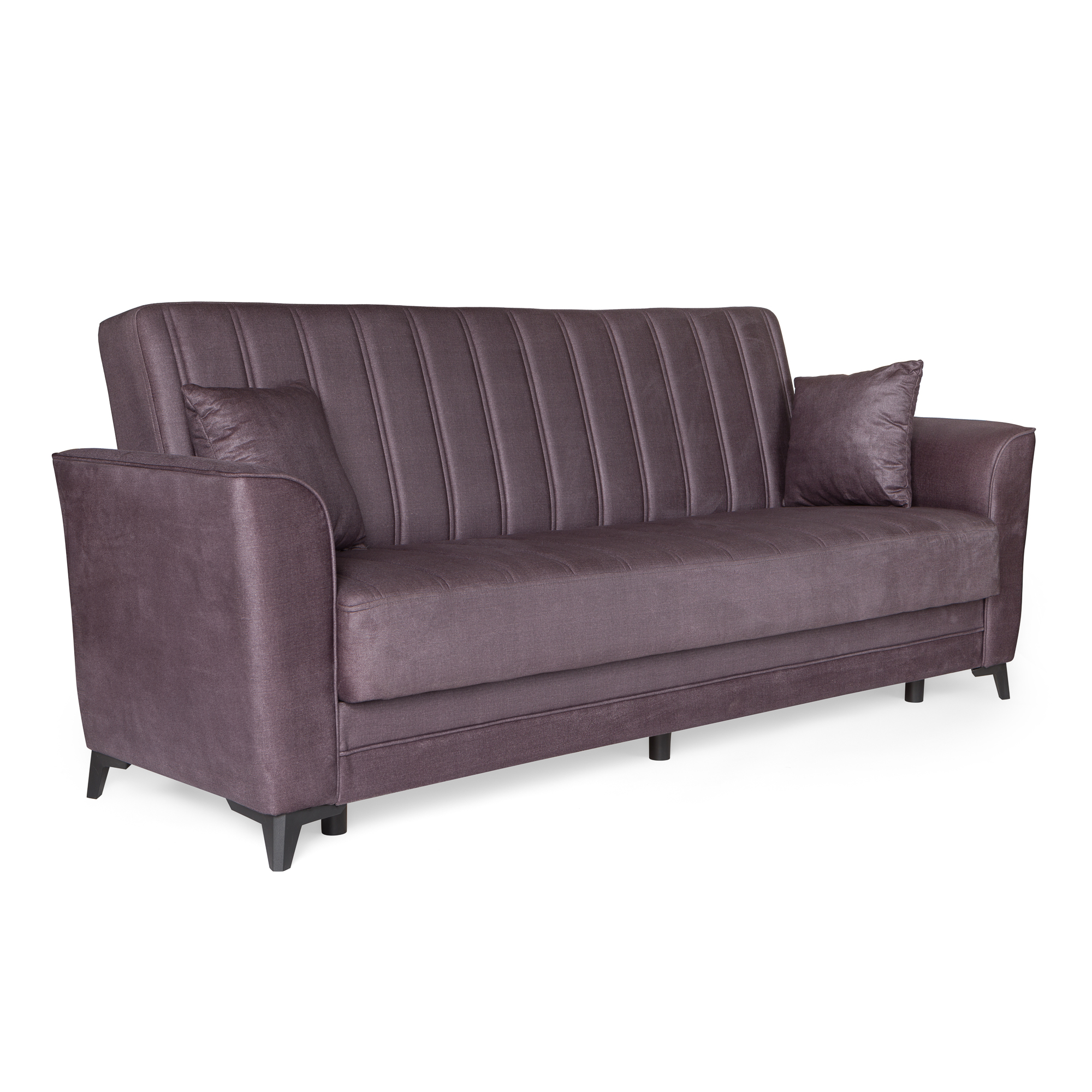 Καναπές-κρεβάτι με αποθηκευτικό χώρο τριθέσιος Anna γκρι σκούρο ύφασμα 227x85x97