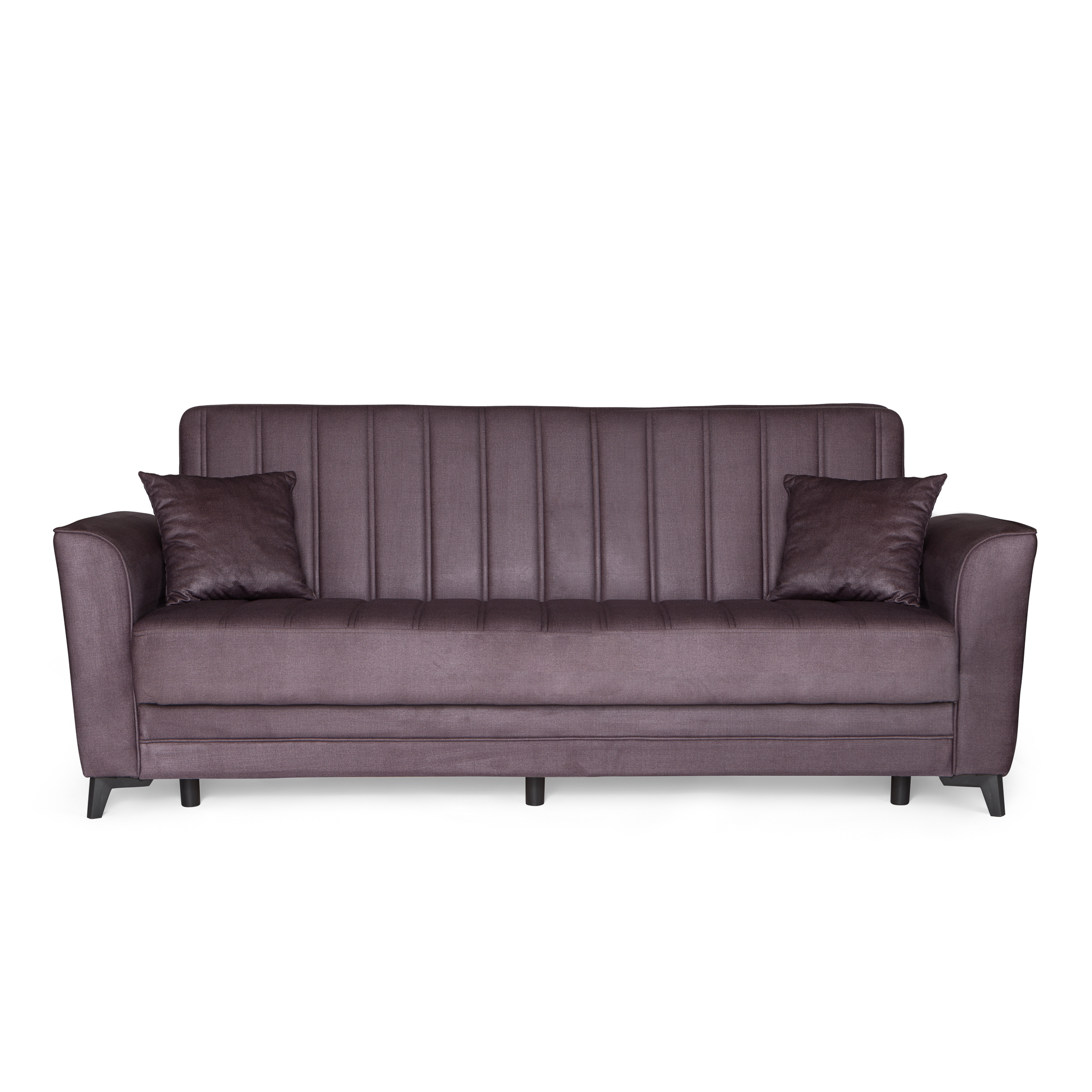 Καναπές-κρεβάτι με αποθηκευτικό χώρο τριθέσιος Anna γκρι σκούρο ύφασμα 227x85x97 - Image 2