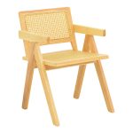 Πολυθρόνα Winslow rubberwood-rattan σε φυσική απόχρωση 51x54x80εκ