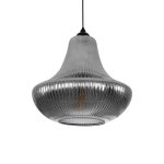 VERRE Μοντέρνο Κρεμαστό Φωτιστικό Οροφής με Ντουί Μαύρο Φιμέ