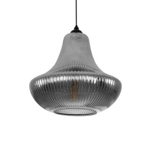 VERRE Μοντέρνο Κρεμαστό Φωτιστικό Οροφής με Ντουί Μαύρο Φιμέ