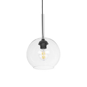 MPRALA Μοντέρνο Κρεμαστό Φωτιστικό Οροφής με Ντουί 1 x E27 AC 220-240V IP20 - Διάφανο - Μ20 x Π20 x Υ18cm