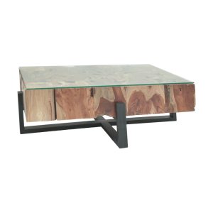 Τραπέζι σαλονιού Borth teak ξύλο φυσικό 135x90x40εκ