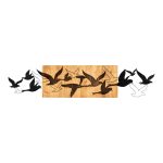 Διακοσμητικό τοίχου Excore ξύλο πεύκου σε φυσική απόχρωση με μαύρο μέταλλο 111x3x25εκ