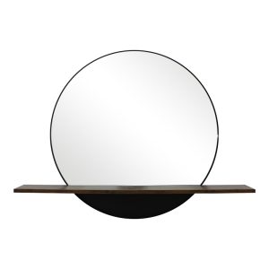 Καθρέπτης με ράφι Salmin μέταλλο σε μαύρη απόχρωση 80x10x60εκ