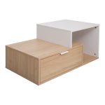 Τραπέζι σαλονιού Vople σε φυσική-λευκή απόχρωση 90x50x40εκ