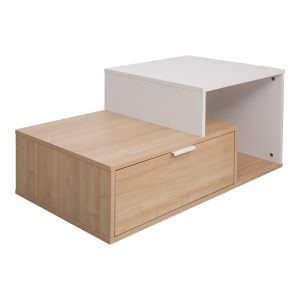 Τραπέζι σαλονιού Vople σε φυσική-λευκή απόχρωση 90x50x40εκ