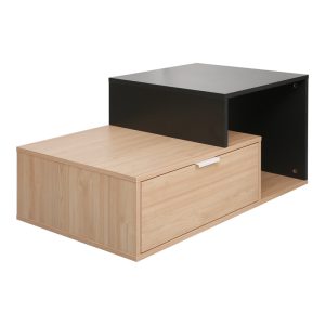 Τραπέζι σαλονιού Vople σε φυσική με ανθρακί απόχρωση 90x50x40εκ