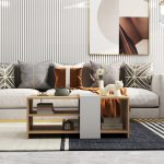 Τραπέζι σαλονιού Cozeto σε φυσική-λευκή απόχρωση 100x53x41.5εκ