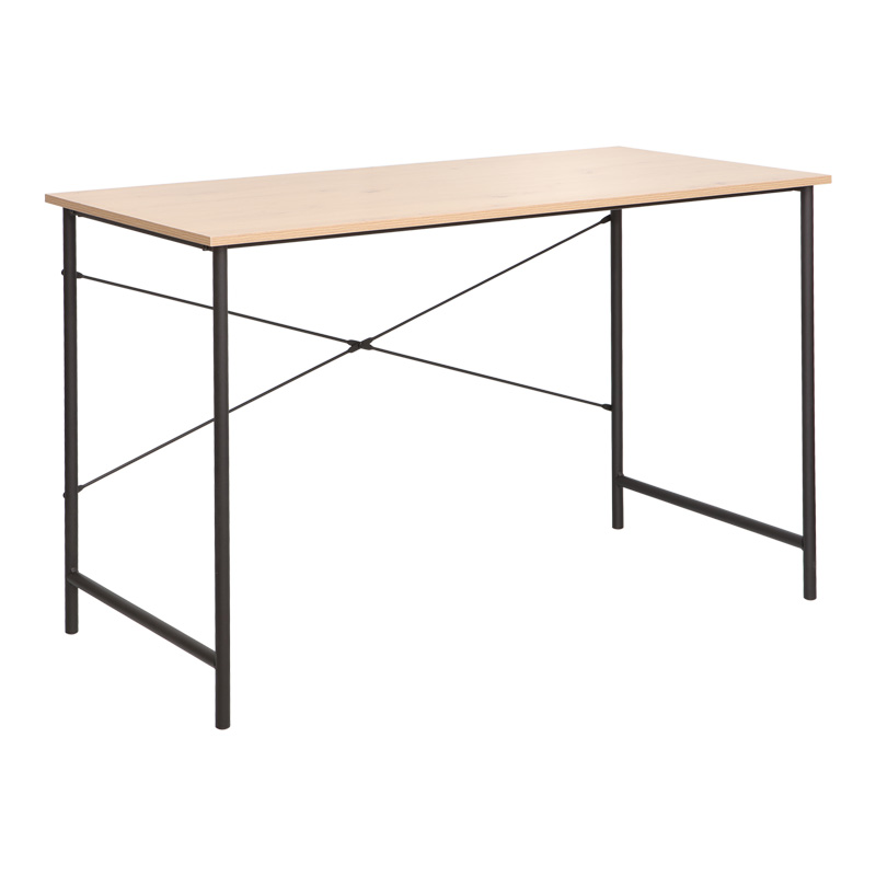 Γραφείο εργασίας Senzia σε φυσική απόχρωση με μαύρο μέταλλο 120x60x75εκ