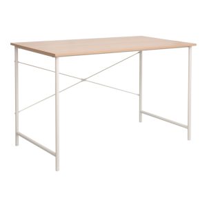 Γραφείο εργασίας Senzia σε φυσική απόχρωση με λευκό μέταλλο 120x60x75εκ