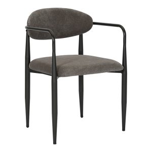 Πολυθρόνα Kalone ύφασμα σε ανθρακί απόχρωση 56x55x78εκ -Τιμή Σετ 2 τεμ.