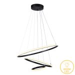 Φωτιστικό οροφής τρίφωτο led Pelia μέταλλο σε μαύρη απόχρωση Φ60x40εκ