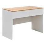 Γραφείο εργασίας Beleton με συρτάρια mdf σε oak με λευκή απόχρωση 100x50x75εκ