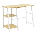 Γραφείο εργασίας Ferje με ράφια mdf σε φυσική-λευκή απόχρωση 100x48x75εκ