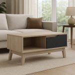 Τραπέζι σαλονιού Judas σε μαύρο μαρμάρου-sonoma απόχρωση 90x45x38.5εκ