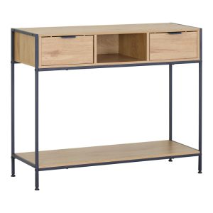 Κονσόλα Regando σε oak απόχρωση με μαύρο μέταλλο 100x35x80εκ