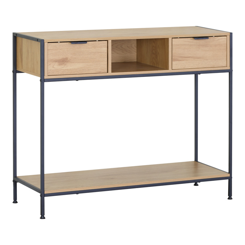 Κονσόλα Regando σε oak απόχρωση με μαύρο μέταλλο 100x35x80εκ