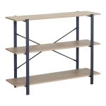 Επιδαπέδια ραφιέρα Nebranzo σε oak απόχρωση με μαύρο μέταλλο 106x35x80εκ