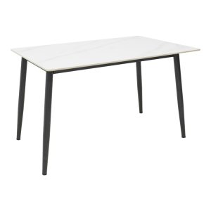 Τραπέζι Gustas λευκό μαρμάρου sintered stone 120x80x76εκ