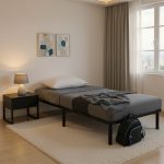 Κρεβάτι-υπόστρωμα Amaso μεταλλικό μαύρο 90x190x28εκ