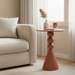 Βοηθητικό τραπέζι Bilane μέταλλο terracotta Φ39x60εκ