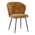 Καρέκλα Karg camel ύφασμα-πόδι μαύρο μέταλλο 57x62x80εκ -Τιμή Σετ 2 τεμ.