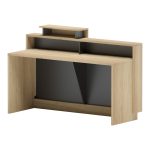 Γραφείο reception Lotus σε φυσική-ανθρακί απόχρωση 160x60x105εκ