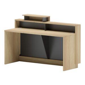 Γραφείο reception Lotus σε φυσική-ανθρακί απόχρωση 160x60x105εκ