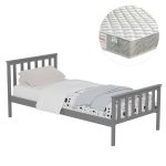 ΚΡΕΒΑΤΙ ΠΑΙΔΙΚΟ ΜΕ ΣΤΡΩΜΑ GIMLY ΞΥΛΟ ΠΕΥΚΟΥ ΣΕ ΓΚΡΙ- ΓΙΑ ΣΤΡΩΜΑ 90x190εκ