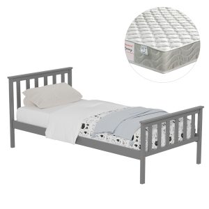 ΚΡΕΒΑΤΙ ΠΑΙΔΙΚΟ ΜΕ ΣΤΡΩΜΑ GIMLY ΞΥΛΟ ΠΕΥΚΟΥ ΣΕ ΓΚΡΙ- ΓΙΑ ΣΤΡΩΜΑ 90x190εκ