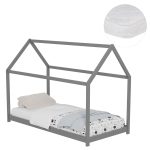 ΚΡΕΒΑΤΙ ΠΑΙΔΙΚΟ ΜΕ ΣΤΡΩΜΑ PEPE ΞΥΛΟ ΠΕΥΚΟΥ ΣΕ ΓΚΡΙ--ΣΤΡΩΜΑ 90x190εκ