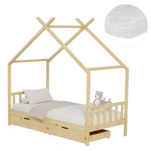 ΚΡΕΒΑΤΙ ΠΑΙΔΙΚΟ ΜΕ ΣΤΡΩΜΑ KLARICE ΞΥΛΟ ΠΕΥΚΟΥ ΣΕ ΦΥΣΙΚΟ--ΣΤΡΩΜΑ 90x190εκ