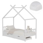 ΚΡΕΒΑΤΙ ΠΑΙΔΙΚΟ ΜΕ ΣΤΡΩΜΑ KLARICE ΞΥΛΟ ΠΕΥΚΟΥ ΣΕ ΛΕΥΚΟ--ΣΤΡΩΜΑ 90x190εκ