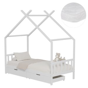 ΚΡΕΒΑΤΙ ΠΑΙΔΙΚΟ ΜΕ ΣΤΡΩΜΑ KLARICE ΞΥΛΟ ΠΕΥΚΟΥ ΣΕ ΛΕΥΚΟ--ΣΤΡΩΜΑ 90x190εκ