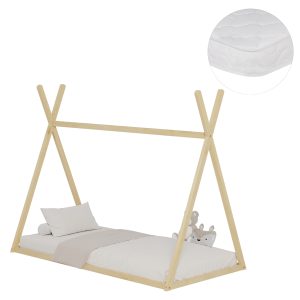 ΚΡΕΒΑΤΙ ΠΑΙΔΙΚΟ ΜΕ ΣΤΡΩΜΑ MUNK ΞΥΛΟ ΠΕΥΚΟΥ ΣΕ ΦΥΣΙΚΟ--ΣΤΡΩΜΑ 90x190εκ